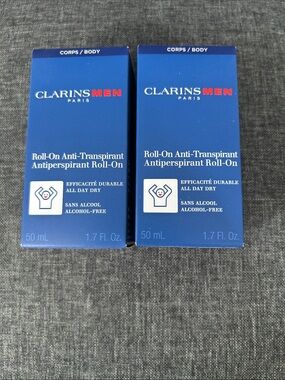 NEW 🆕 TWO Clarins Men’s Roll-On Deodorant - Anti-perspirant, alcohol free